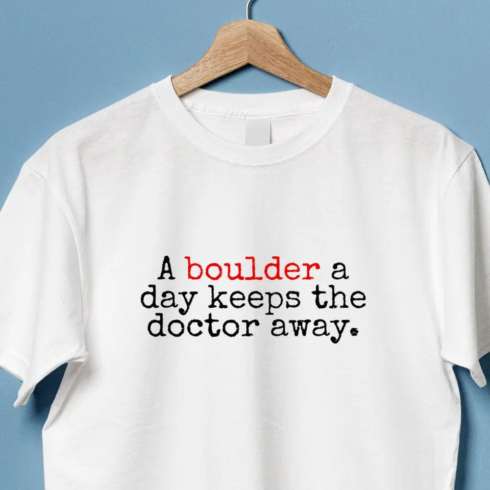 Футболка для скалолазания, боулдер держит доктора подальше от спортивного альпинизма