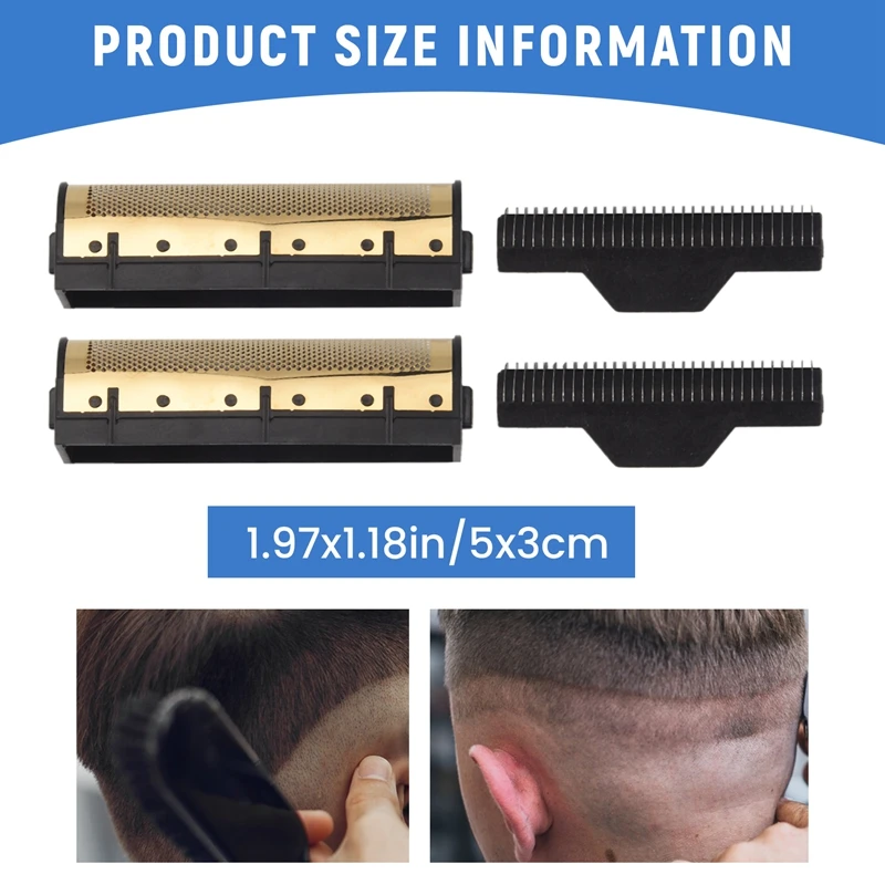 1Set Clipper Blade For Kemei Km-1102 Clipper Electric Shaver Parts Net Gold