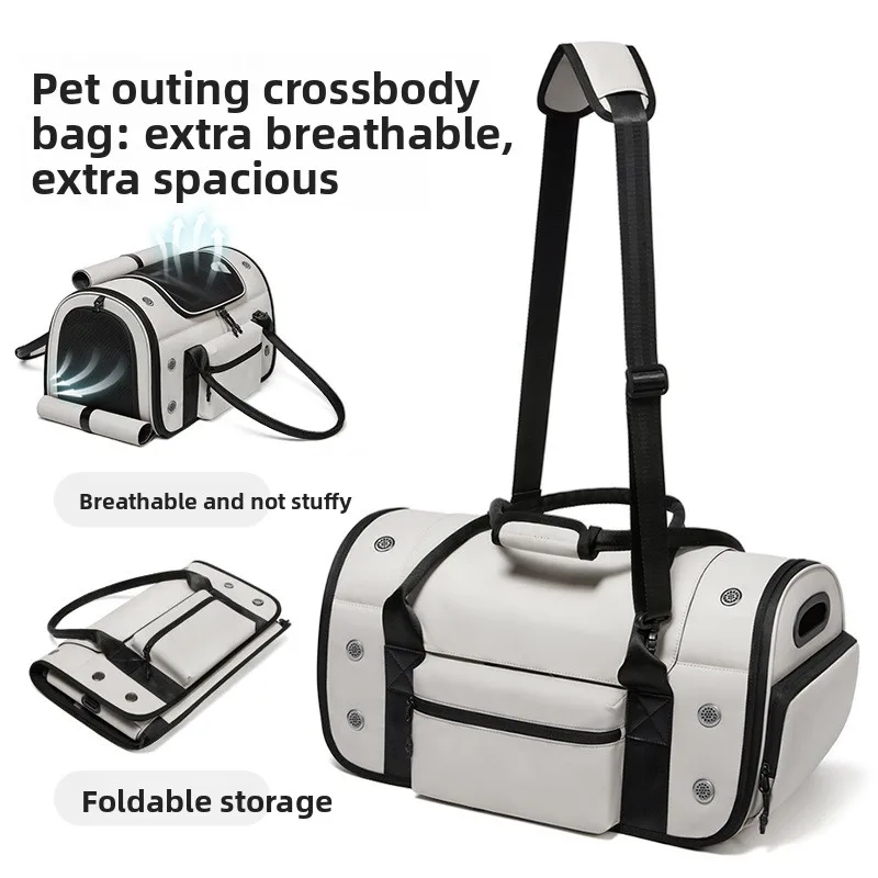 Nueva Bolsa  Transporte para Gatos  Gran Capacidad, Transpirable, Plegable, Tipo Bandolera, para Exteriores