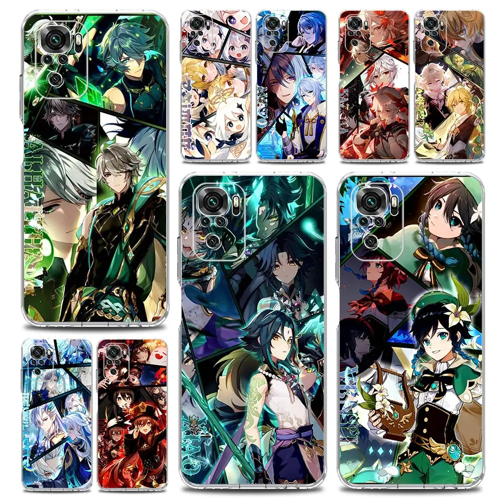 Phone Case For Xiaomi Redmi Note 13 12 5G 9S 9 8 10 11 Pro Plus 4G 9T 13C 12C10C 9C 9A 7 Cover Genshin impact ayato wanderer