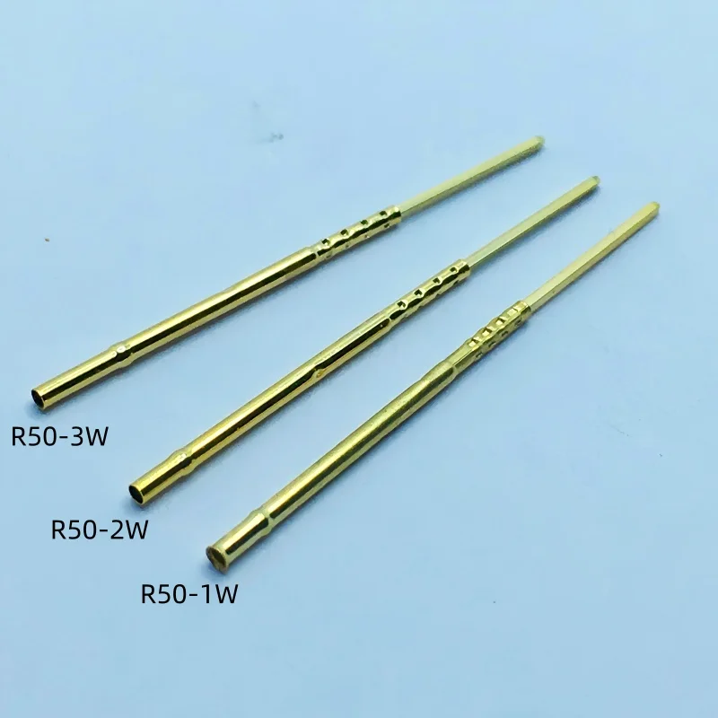 20/100PCS R50-1W R50-2W R50-3W Test Pin P50-B Receptacle Brass Tube Needle Sleeve Seat Wire-wrap Probe Sleeve 25.9mm Dia 0.86mm