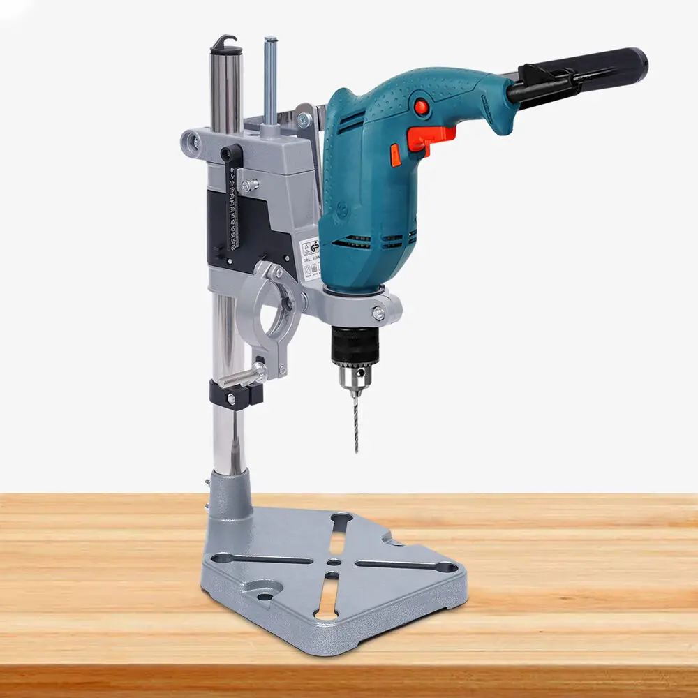 Portable Bench Clamp Drill Press Stand Adjustable Drilling Pedestal Holder Tool