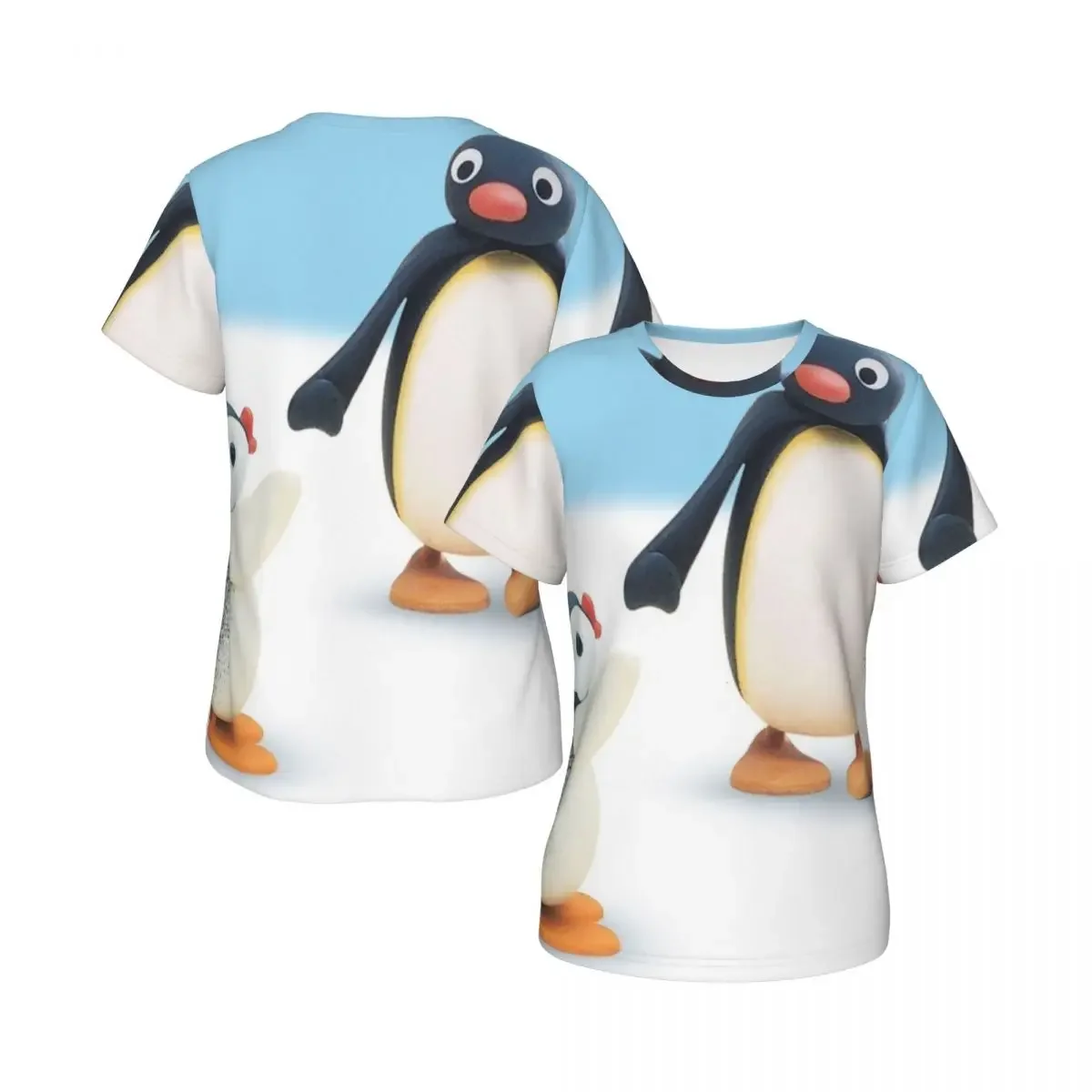 Pingu Penguin T-Shirt for Women O-Neck Streetwear T Shirts Women's Tees Short Summer Clothes Tops