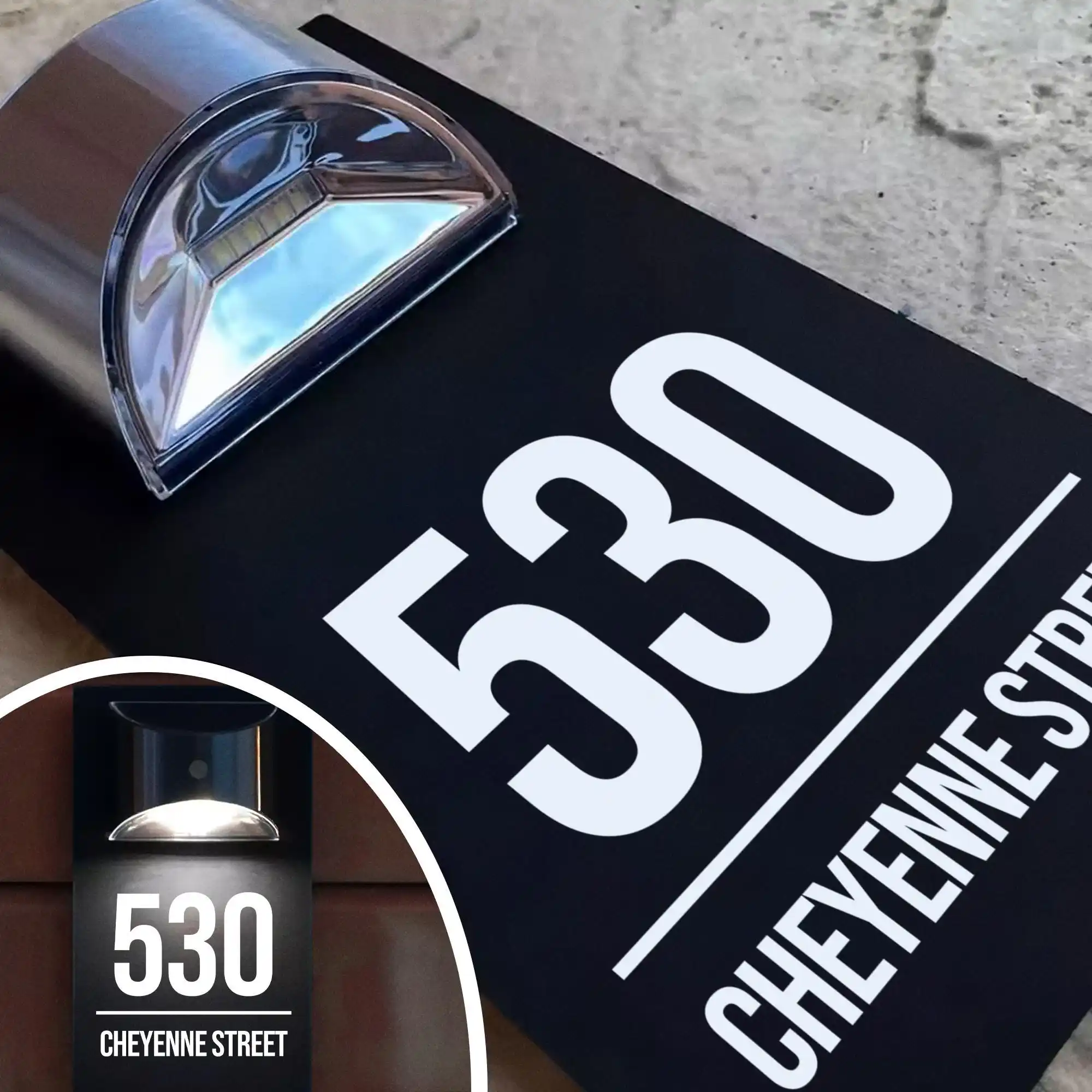 

Custom UV Printed Acrylic House Number Plaque Solar-Powered Address Sign Outdoor Door Plate Modern Wall Decoration