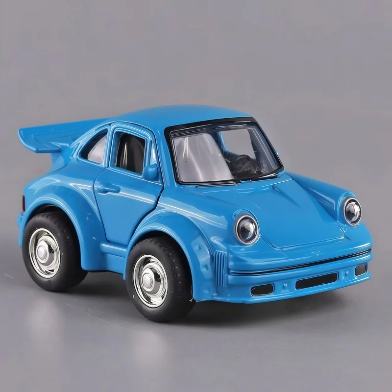 Retro cartoon Tail-Fin Alloy Toy Car, Pull-Back Alloy Car Model, with Doors That Open, Collectible Display Gift for Adults view 5