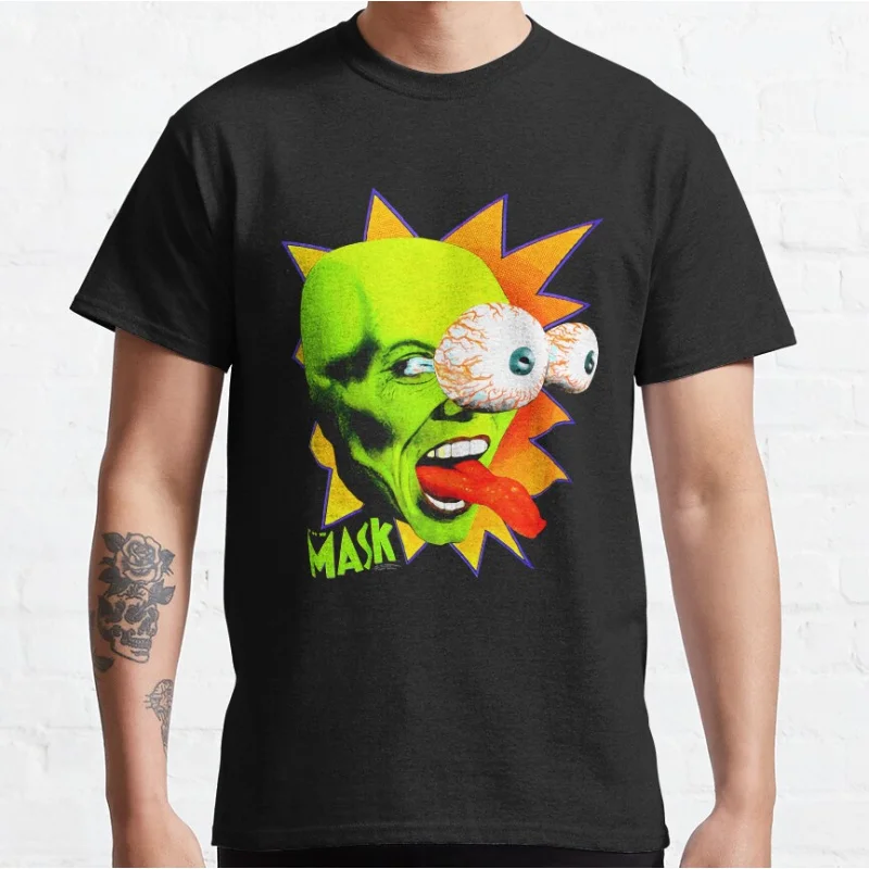 

Vintage Funny movie The MASK Vintage Stanley Ipkiss vs Apartment Manager Bug Eyes Graphic T Shirts large size Adult tops S-6XL