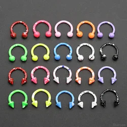 1 Set 16G Ball Spike Shape Stainless Steel Horseshoe Ring for Septum Piercing Eyebrow Nose Hoop Helix Tragus Conch Pierc Jewelry