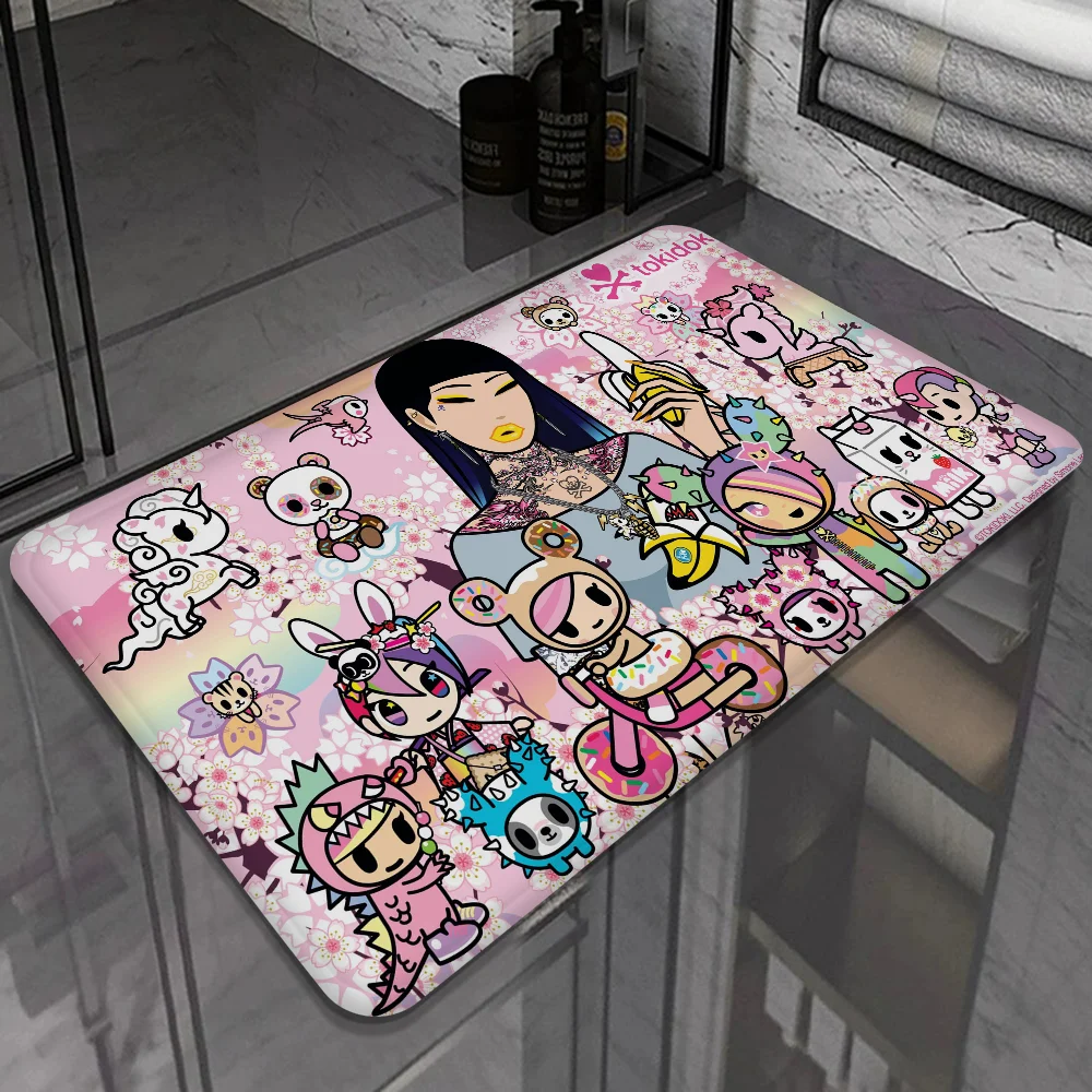 Cartoon T-Tokidoki Hallway Carpet Non-Slip Laundry Room Mat Laundry Decor Balcony Child Living Room Toilet Rug