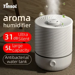 Umidificador de ar de grande capacidade, máquina aromaterapia para escritório doméstico, alta eficiência, spray doméstico grande, novo, 5L