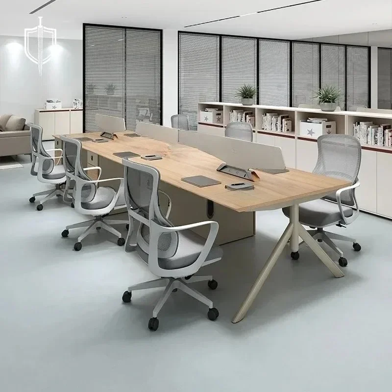 zz-1  Six-person Desk Staff Station Table Double Sitting Face-to-face Office Table And Chair Combination Office Furniture