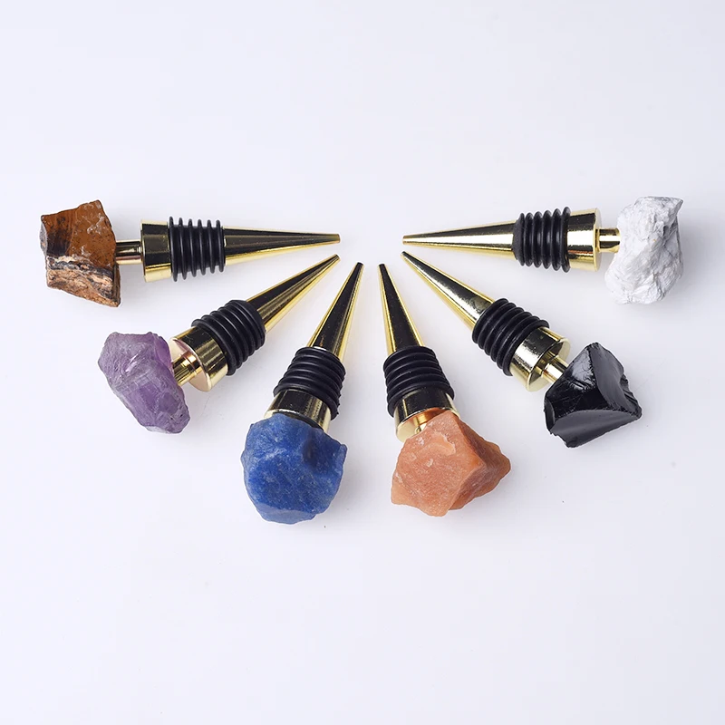 1pc Amethyst Minerals Champagne Wine Stopper Natural Crystal Quartz Bottle Stopper Quartz Irregular Sealing Wine Cork Bar Tools