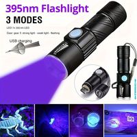 UV LED Portable Flashlight 395nm Black Light Wavelength Violet Flashlight Pet Urine Scorpion Feminine Hygiene Detector Torch