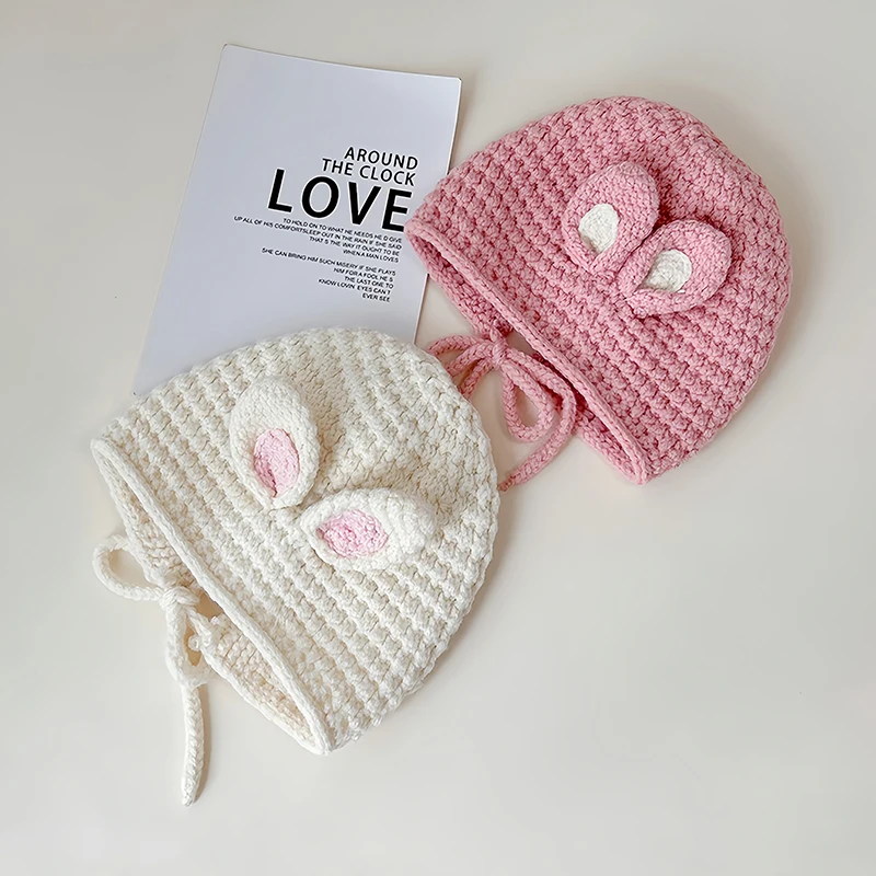 Baby Hats for Winter Toddler Earflap Hat Knit Warm Cap Infant Beanie for Baby Boys Girls Cute Rabbit Ear Hat Ear Protection Hats