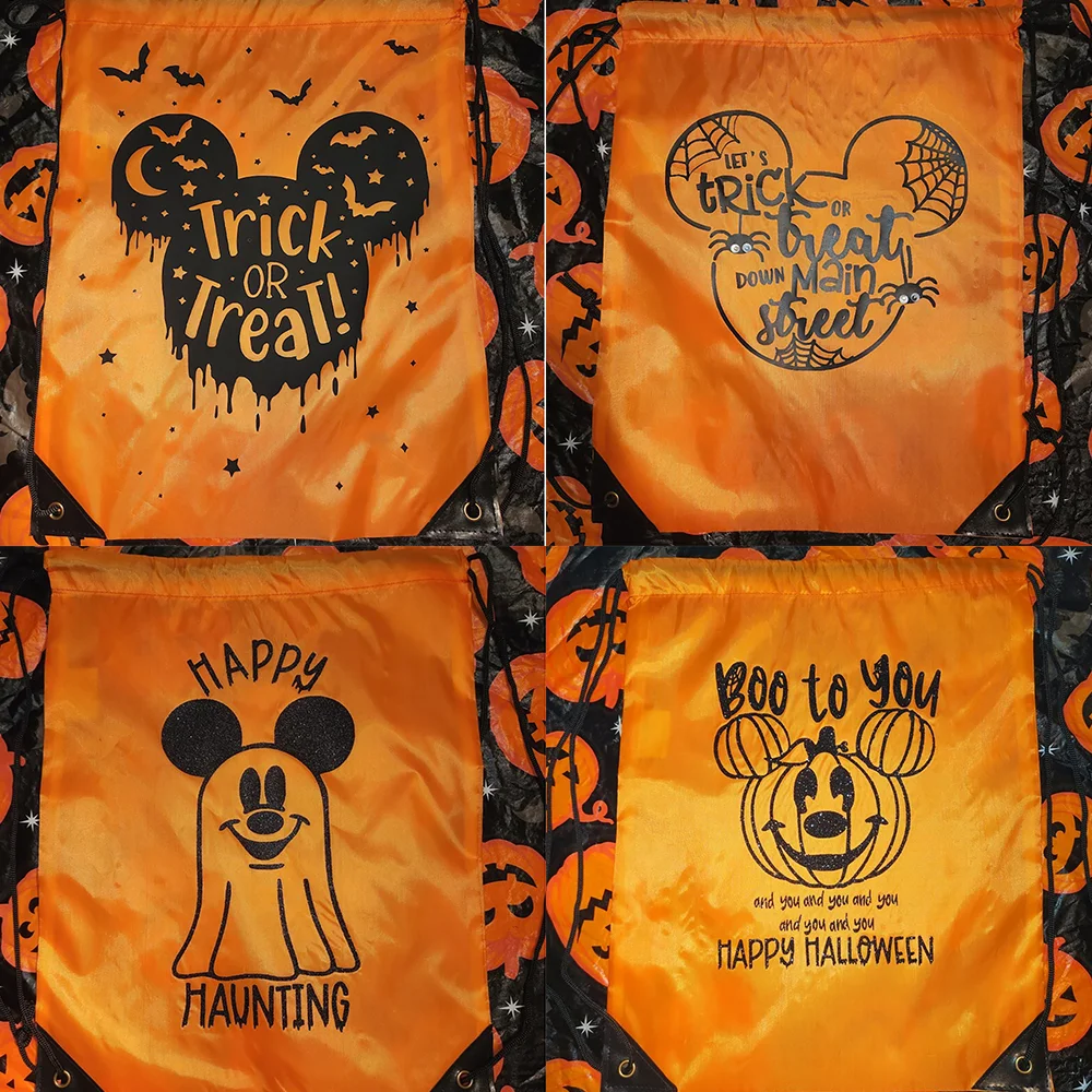 

1Pcs Trick or Treat Candy Bag Fall Festival Accessories Halloween Drawstring Backpack Evil Smiley Face Horror Ghost Elements