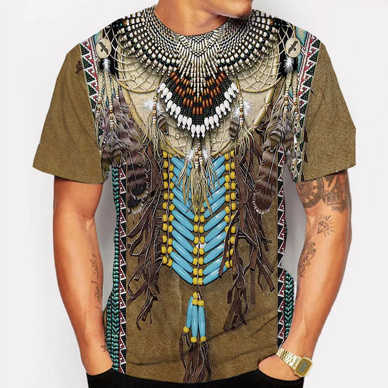 Indian T-Shirts Ethnic Style 3D Print Streetwear Men Women Vintage Casual Oversized Short Sleeve T Shirt Kids Tees Tops Clothing