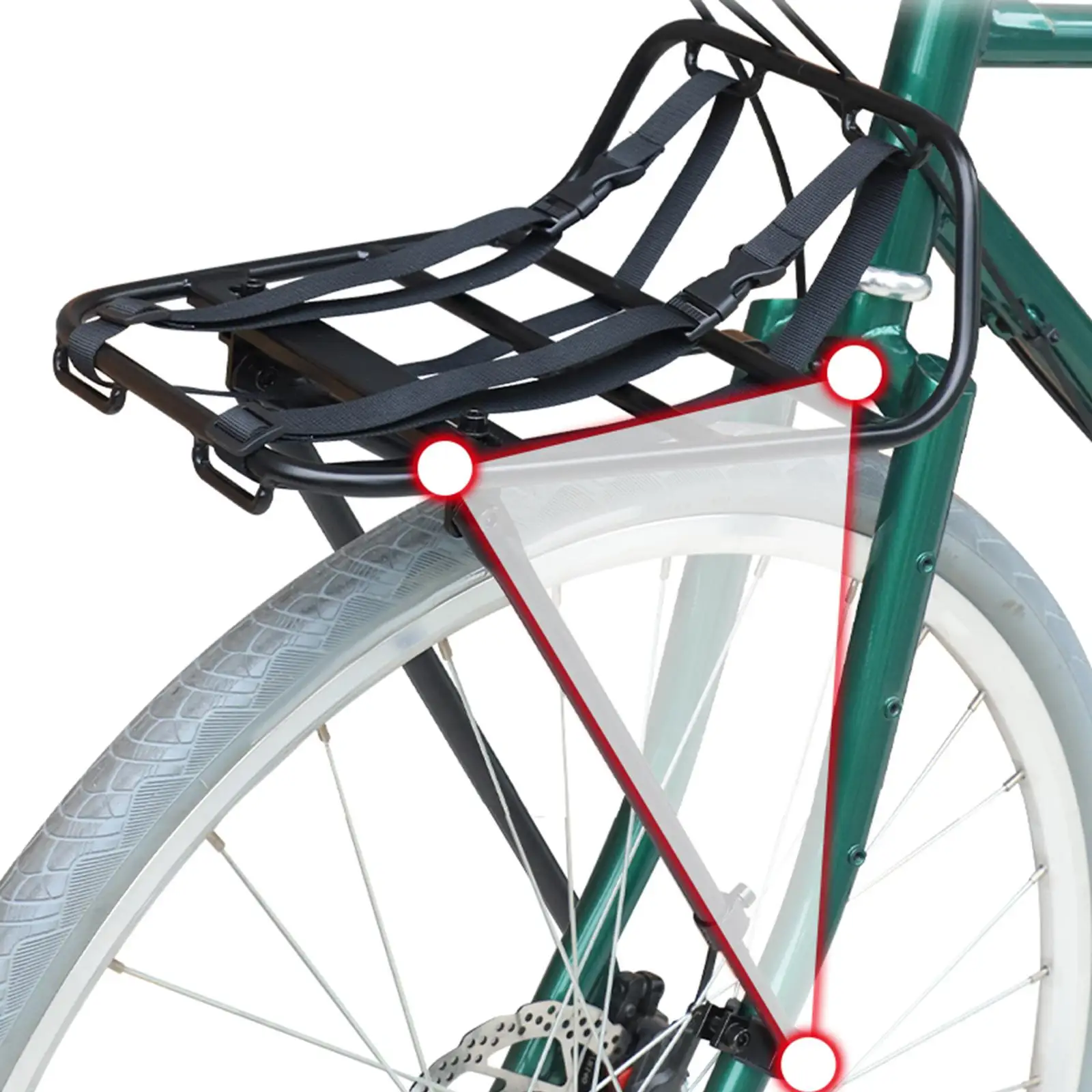 

Bike Front Rack Stable Easy Install Carrier Universal Fork Mount Pannier Cargo Holder for City Commuter Accessories