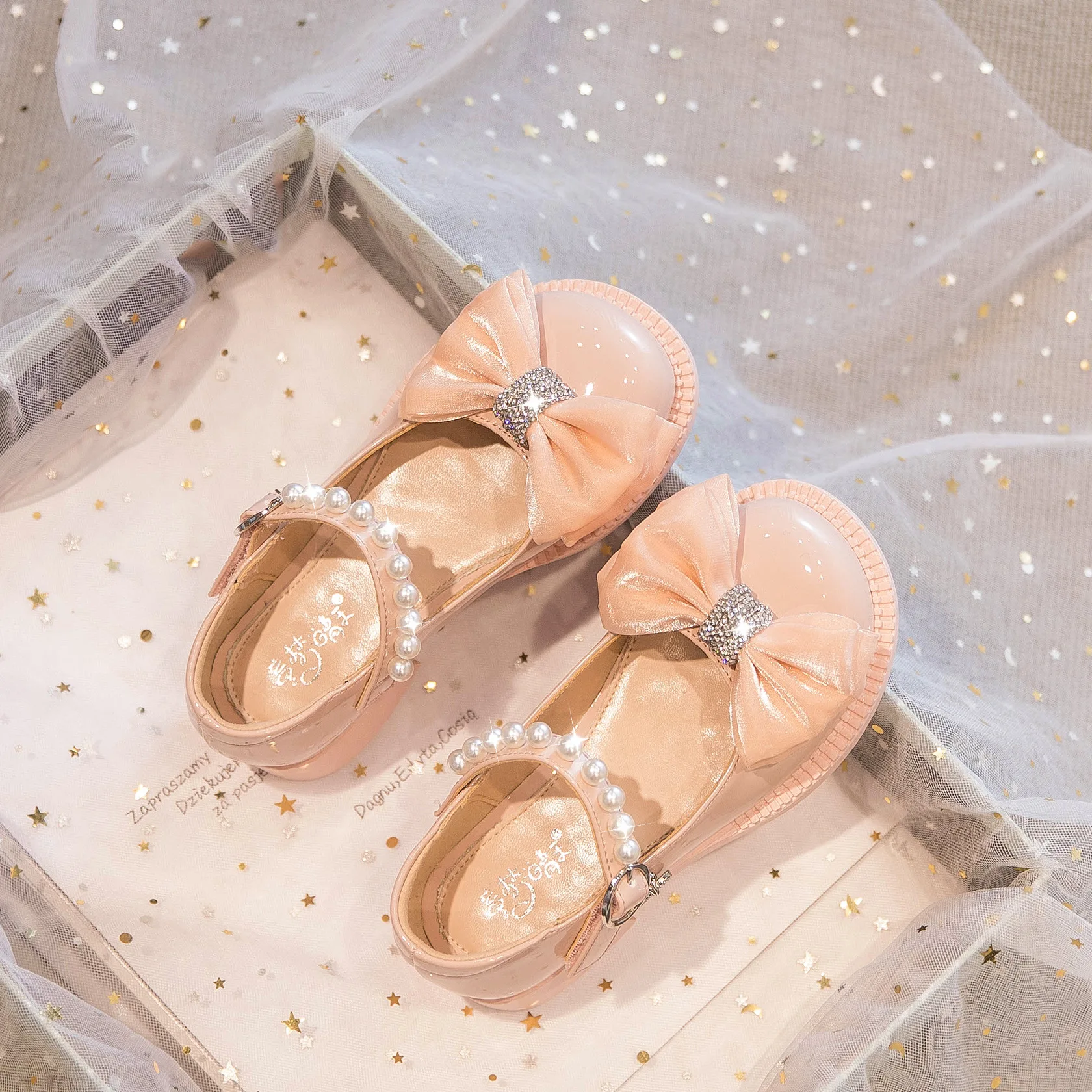 New Girls Princess Bow Tie Leather Shoes Spring Autumn Children National Style Dance Shoes Kids Toddler Girls Shoes Flats