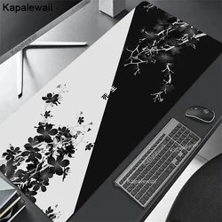 Gaming Mouse Pad Black White Sakura HD Print Large Mousepad XXL Desk Mat For Gamer Desktop Decoration Art 900x400 Big Mause Mats