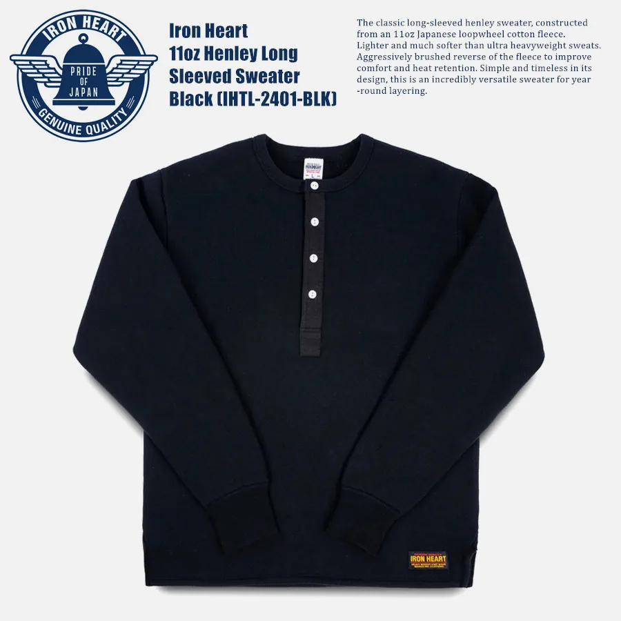 

IRON HEART 11 унций Винтажный белый флисовый свитер из махровой ткани «кошачий глаз» на пуговицах с воротником Генри