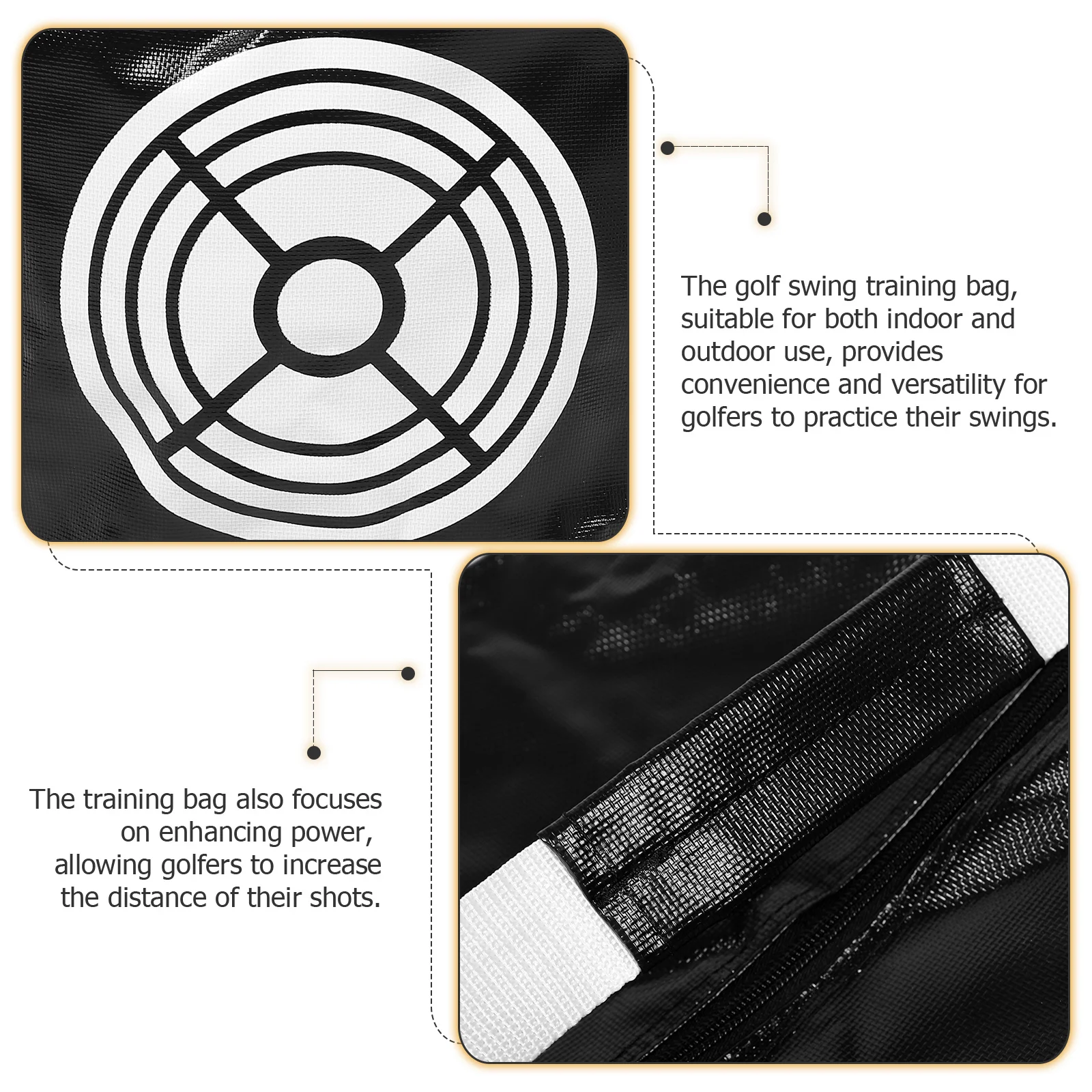 Borsa da impatto per allenatore di swing da golf per colpi da fairway accurati Borsa da smash compatta Strumento per allenamento da golf Uso interno ed esterno