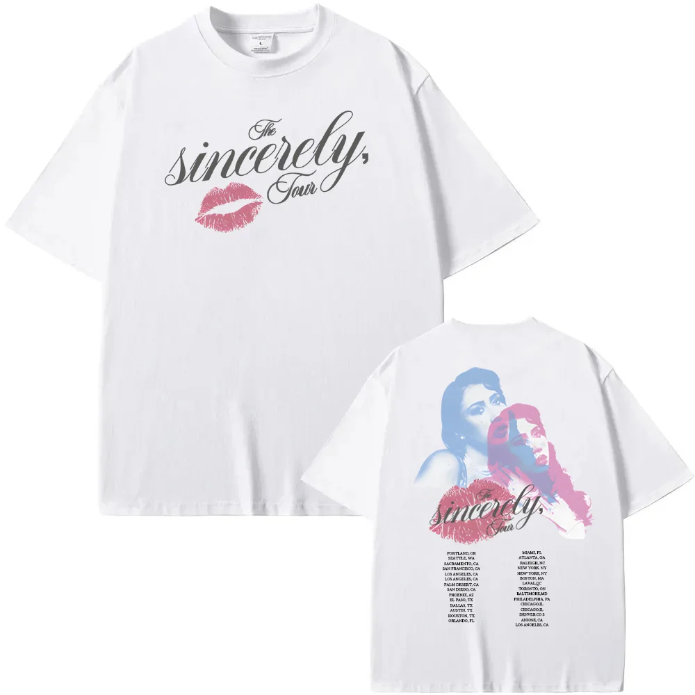 

Sincerely Tour Crewneck Tee 2025 New Kali Uchis Tops Summer Hip Hop 100%cotton Tee-shirt High Quality Retro Round Neck Tshirt
