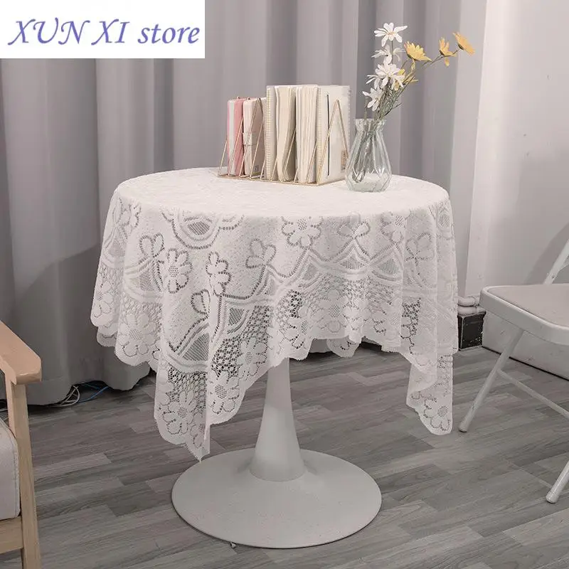 2023 French Vintage Lace Tablecloth Hollow Table Cover for Party Banquet Embroidered Coffee Dinning Table Cloth Wedding Decor