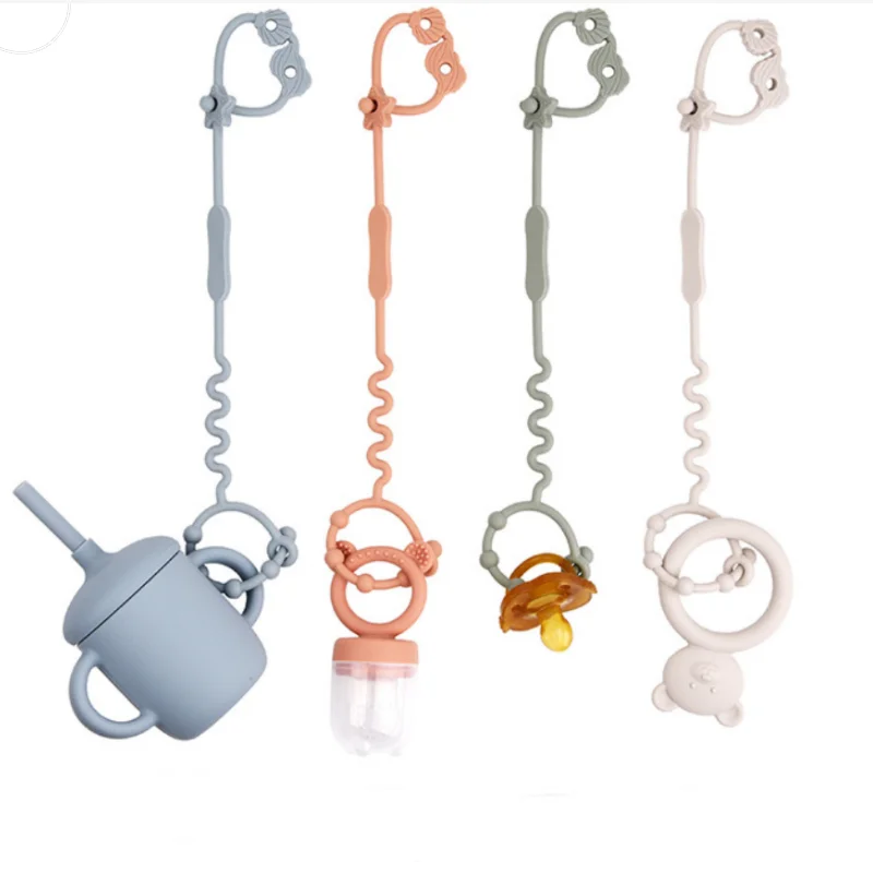 1PCS Anti-Lost Chain Pacifier Clips Silicone Infant Nipple Soother Chain Clips Dummy Holder Nipple Clip Trolley Baby Accessories