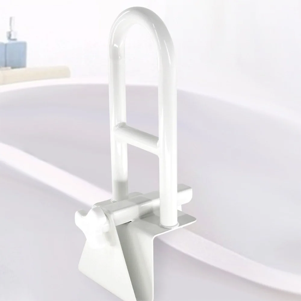 

Bathtub Grab Bar White Non Drilling Safety Rail For Elderly Pregnant Bathroom Support 150 Kg Load Capacity