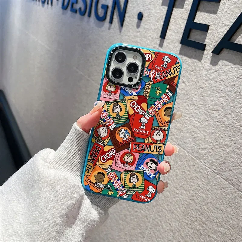 جراب هاتف شفاف مقاوم للصدمات ، غطاء فاخر ، سنوبي ، وودستوك ، تبو ، آيفون 11 ، 12 ، 13 ، 14 ، 15 برو ماكس ، 12 ، 13 ، X ، XR ، XS ، Max 7 ، 8 زائد