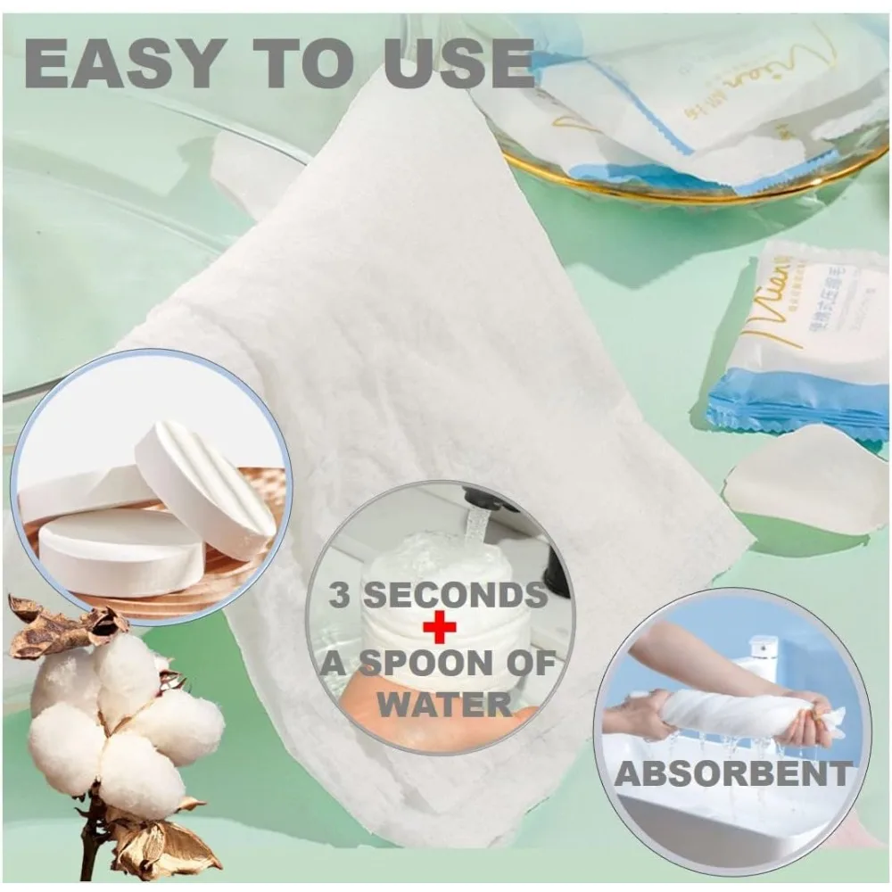 Extra Large and Thick Pure Cotton Disposable Washcloths for Travel 12 Pack of Soft Highly Absorbent Fast Drying Portable Towels Reusable Face Body Cleaning Cloths for Camping Hiking Backpacking Gym Hotel Baby Care Eco view 5