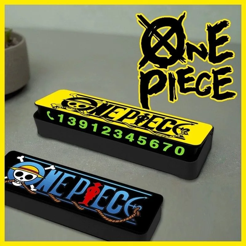 

One Piece Anime Pirates Icon Moving Car Number Plate Creative New Product Peripheral Luminous Car Parking Number Plate Gift