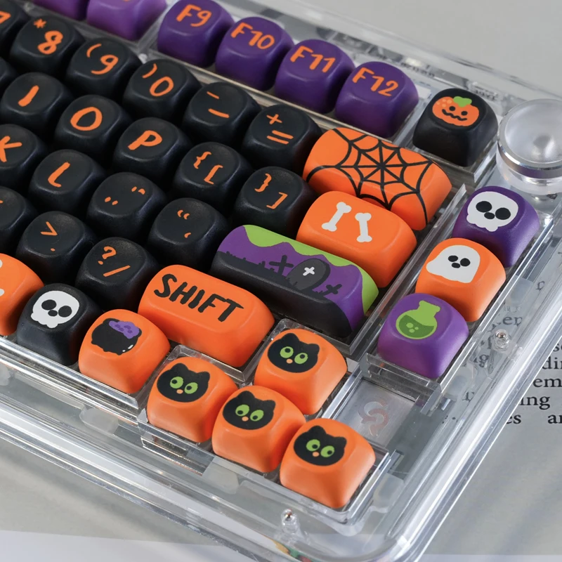 

Halloween MOA Profile Custom Keyboard Keycaps 130 Keys Dye Sublimation PBT Keycaps for Cherry MX Switches Mechanical Keyboard