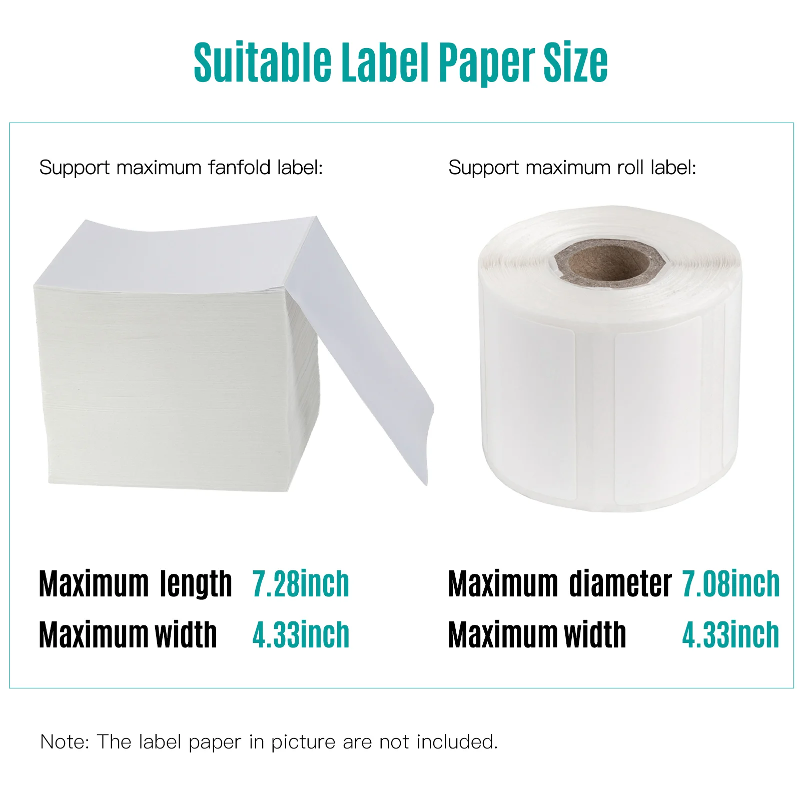 Label Holder for 4x6 Shipping Labels Printer Rolls and Fanfold Labels 2 in 1 Work for Desktop Themal Label Sticker Detachable