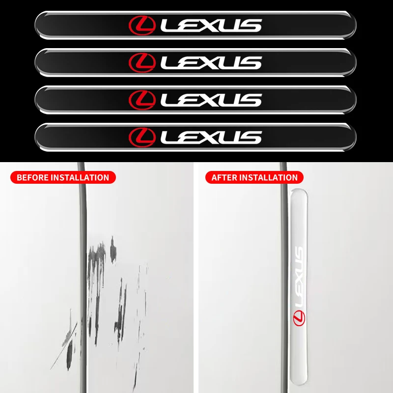 

Car Sticker 4pcs Car Door Edge Transparent Anti Scratch Protection Strips For Lexus FSPORT LBX NX RX 350h 450h ES UX 300e GS GX