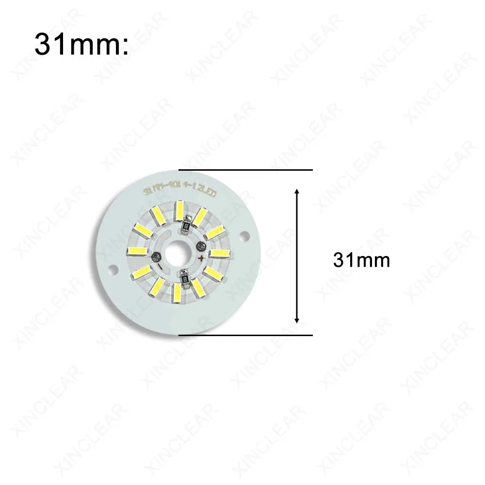 DC12V LED-Lichtpaneel, 3 W, weiß, warmweiß, Durchmesser 31 mm, 38 mm, Lampenperlenbrett für DIY-Glühbirne, runde wechselnde Lichtquelle