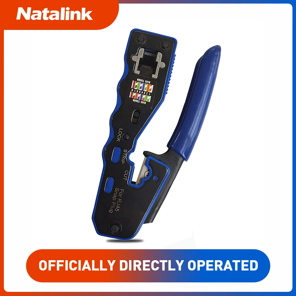 

Обжимной инструмент Natalink RJ45, проходной обжимной инструмент Ethernet для CAT6a/6 CAT5/5e 8P8C, универсальный обжимной инструмент