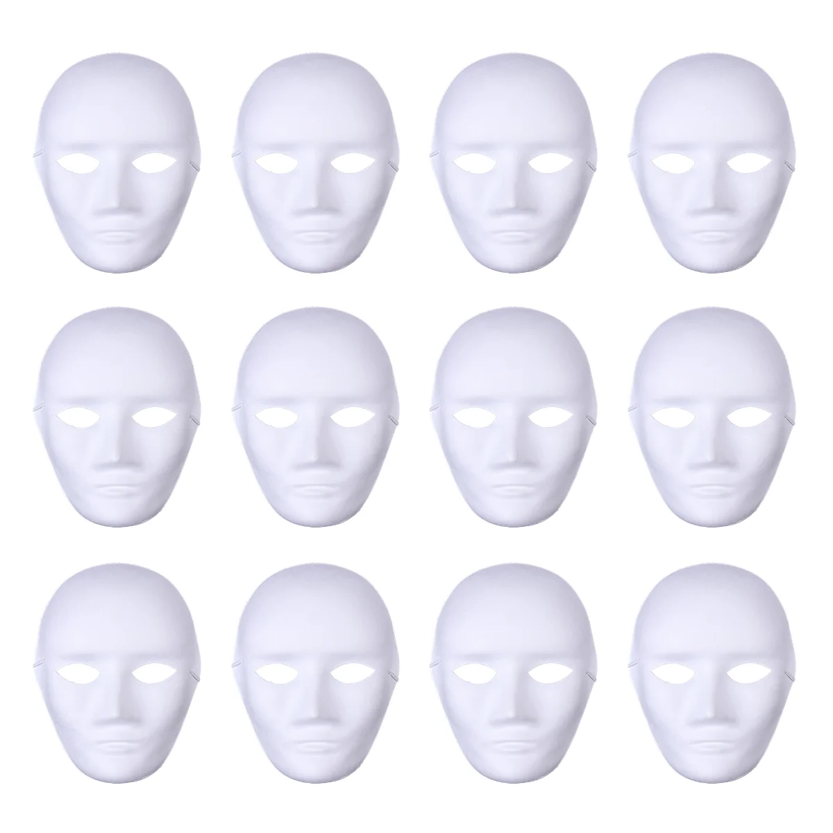 12 Pcs DIY Painting Mask Scary Halloween Costumes Prom Facial Unique Design Couples Masks