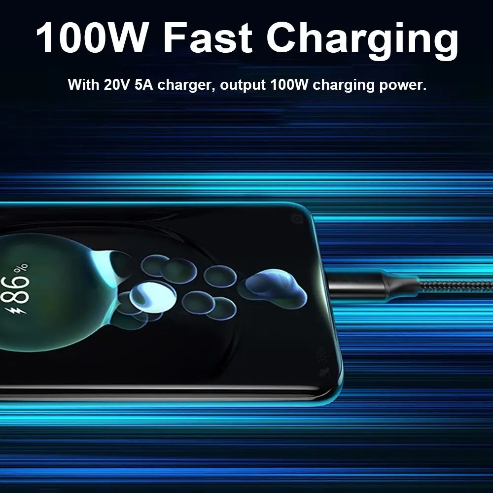 High Speed PD 100W USB A to Type C Line 90 Degree 480Mbps Charging Cable Universal 6A Quick Charge Data Cord Laptop