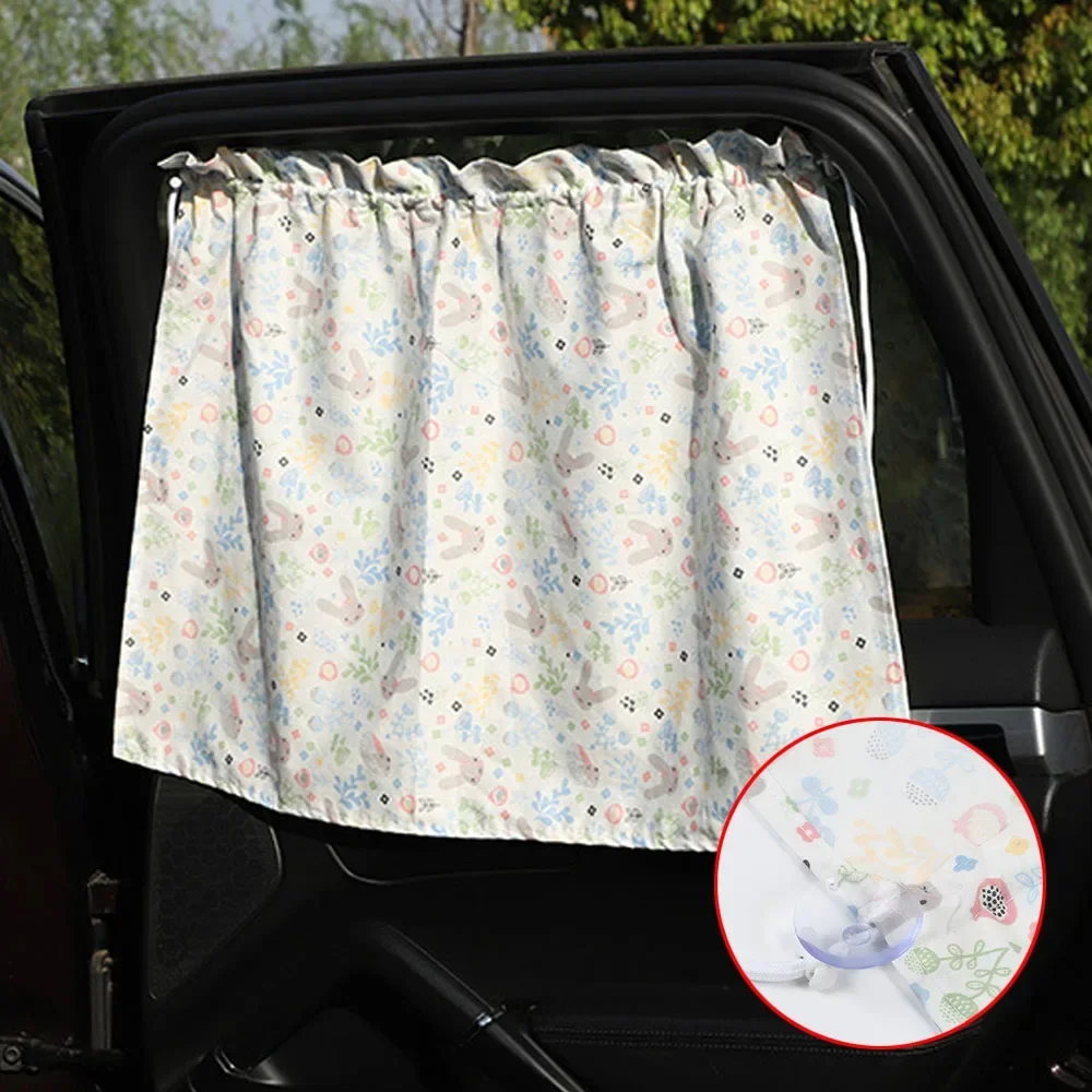 Auto-Sonnenschutzrollo mit Saugnapf, Cartoon-Design, universell passend für Seitenfenster, UV-Schutz für Kinder und Babys