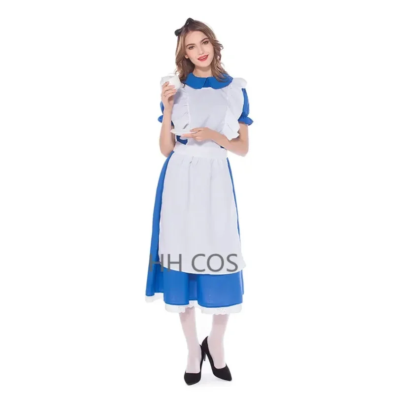 2025 新しいハロウィン大人子供女の子アニメ不思議の国のアリス冒険パーティードレスアップ衣装女性弱虫メイドロリータ wat115