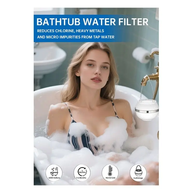 A23F-Bath Bathtub Shower Water Filter For Tub Faucet Hard Water Softener Chlorine And Fluoride Multifunction Faucet Filter