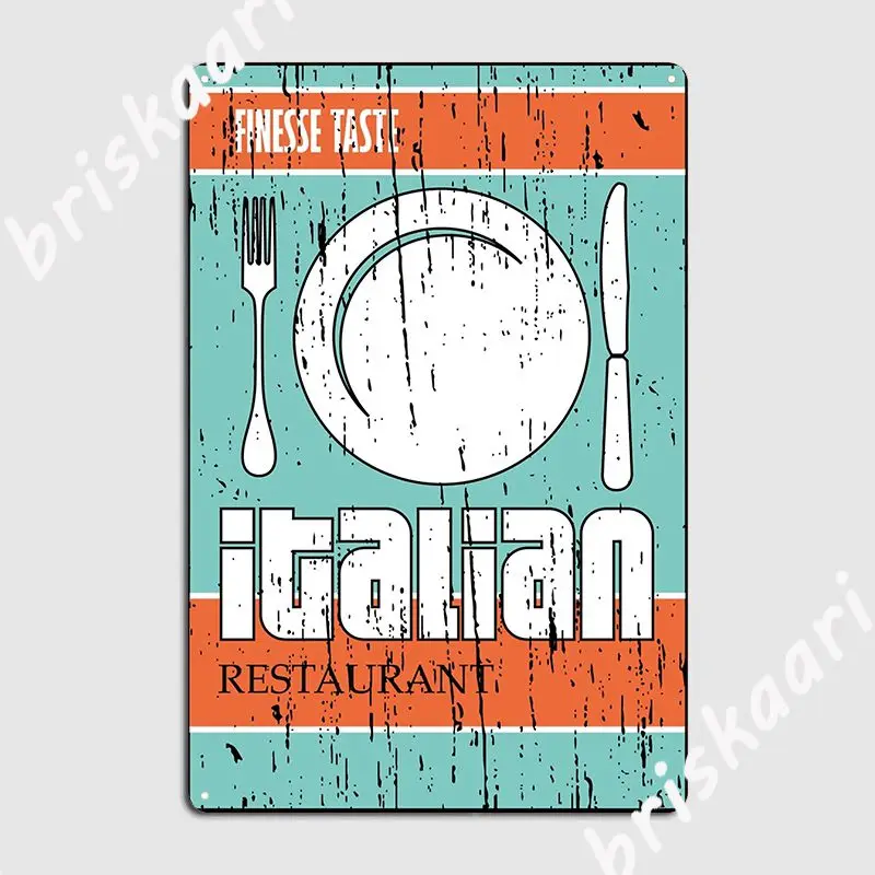 Finesse Taste Italian Restaurant Poster Metal Plaque Club Home Painting Décor Create Mural Tin Sign Poster