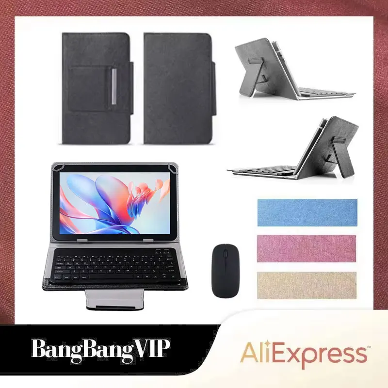 

For Blackview Oscal Pad 80 Wi-Fi 10.51 inch Tablet Universal Bluetooth Wireless Mouse Keyboard Stand Cover Case