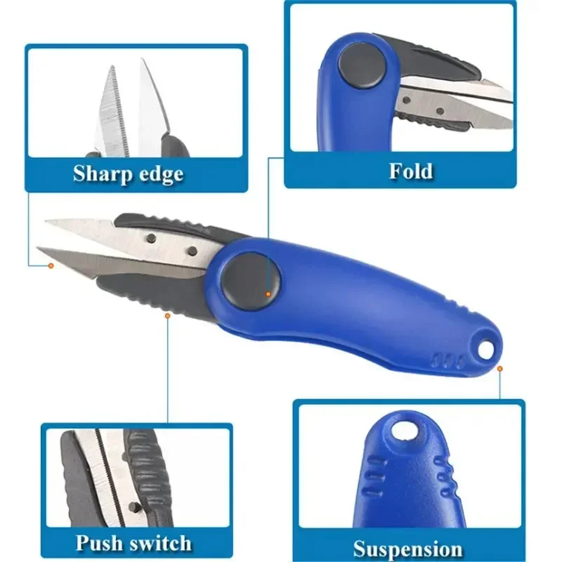 1/3/5Pcs Stainless Steel Folding Scissors - Multifunction Fishing Line Cutter for Tackle & Pesca