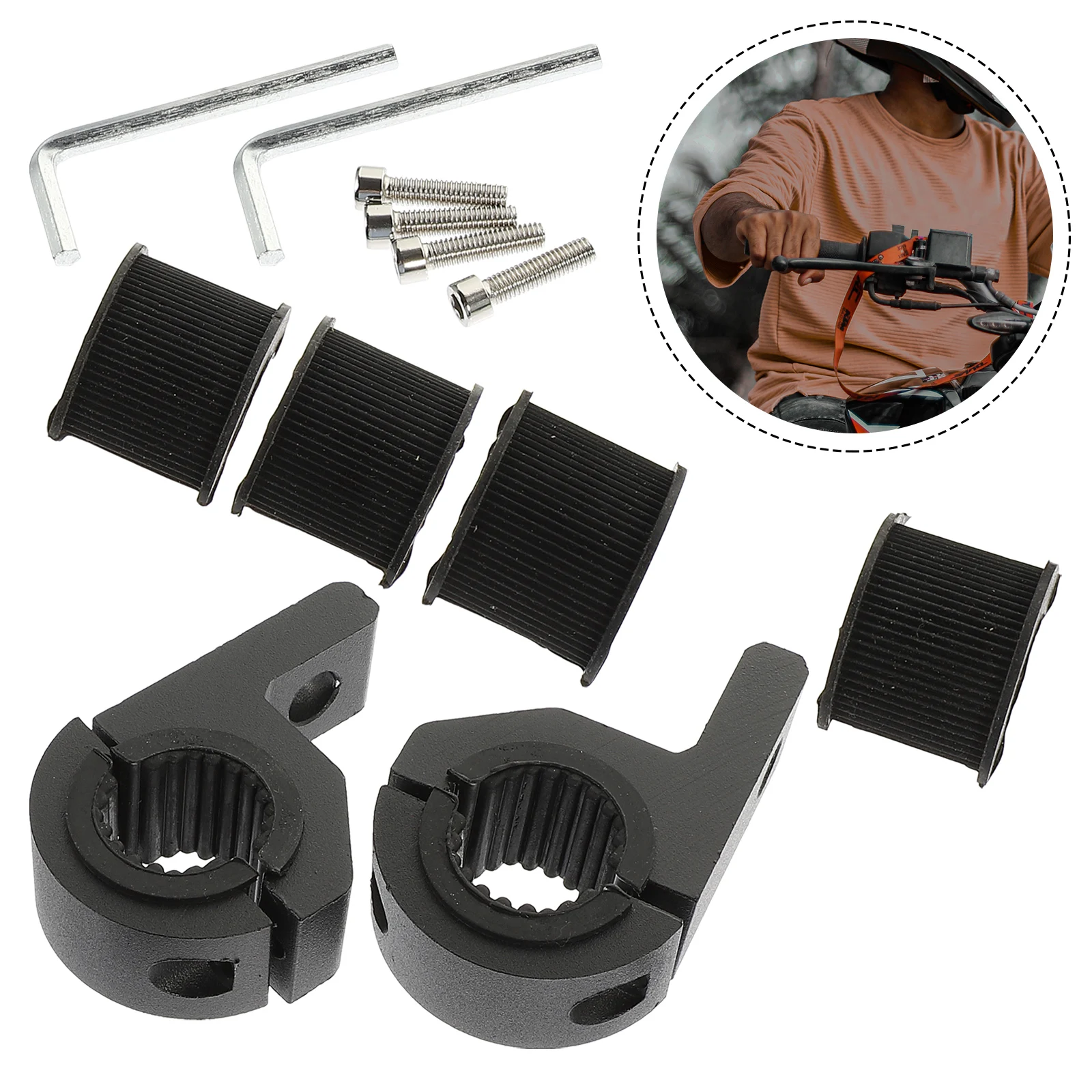 

Motorcycle Handlebar 20-30mm Black Light Fixing Handlebar Clamp Clip Light Mounts Fog Lamp Holder Durable Bracket