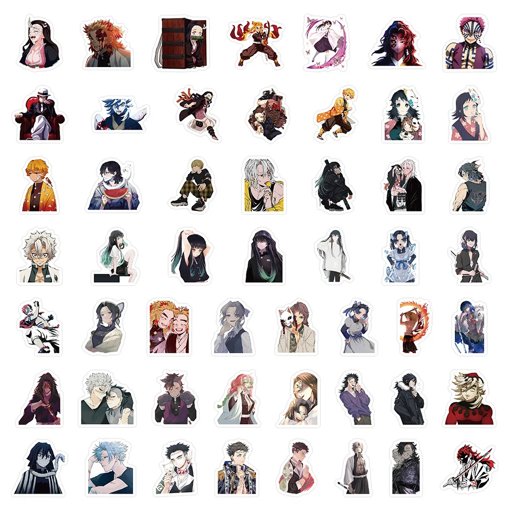 103pcs Demon Slayer Cartoon Anime Character Mobile Phone Guitar Computer Waterproof Sticker