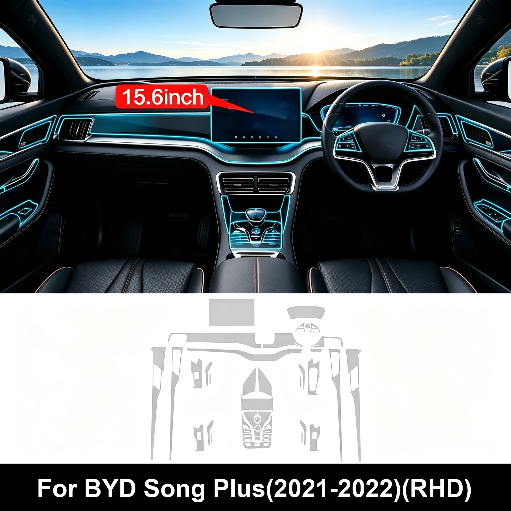 Für BYD Seal U Sealion 6 Song Plus DM-i EV 2021-2025 Auto Transparente TPU-Schutzfolie für Navigationsbildschirm PPF Kratzfest – Detail 5
