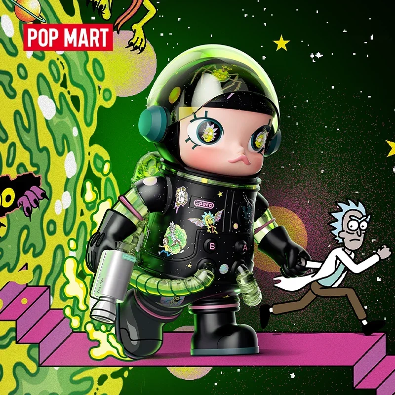 

POP MART MEGA SPACE MOLLY 400% серия Рик и Морти, слепая коробка, загадочная коробка, игрушки, кавайные украшения, статуэтки, домашний декор, рабочий стол