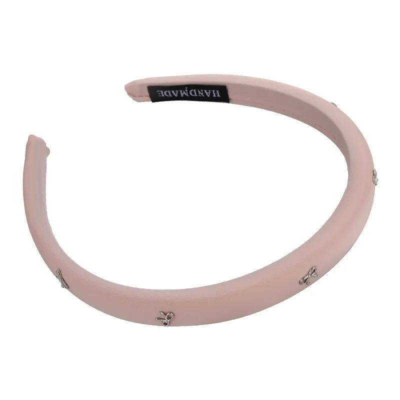 Retro Silver Bow Headband for Woman Temperament Hair Hoop Girls Sweet Solid Color Hair Band Female Fashion Hair Accessories New
