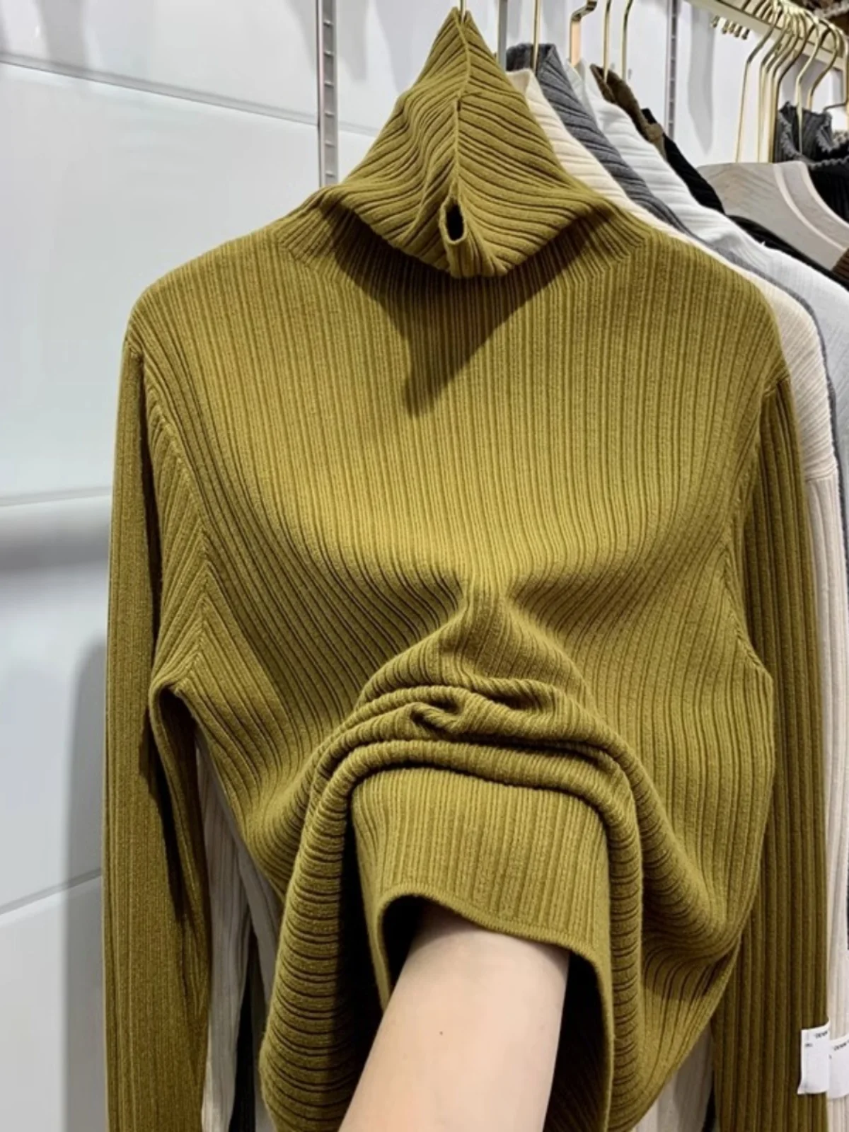 2024 Nuovo Autunno Inverno di Grandi Dimensioni 300 Pou A Righe Collo Alto da Uomo Allentato Casual Faionable Strato Base Maglione Abbigliamento Interno